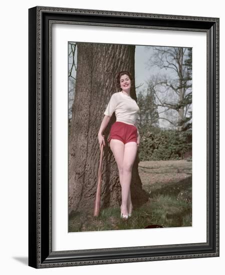 Girl with Bat-Charles Woof-Framed Photographic Print