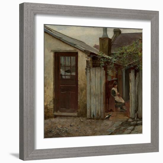 Girl with Bird at the King Street Bakery, 1886-Frederick McCubbin-Framed Giclee Print