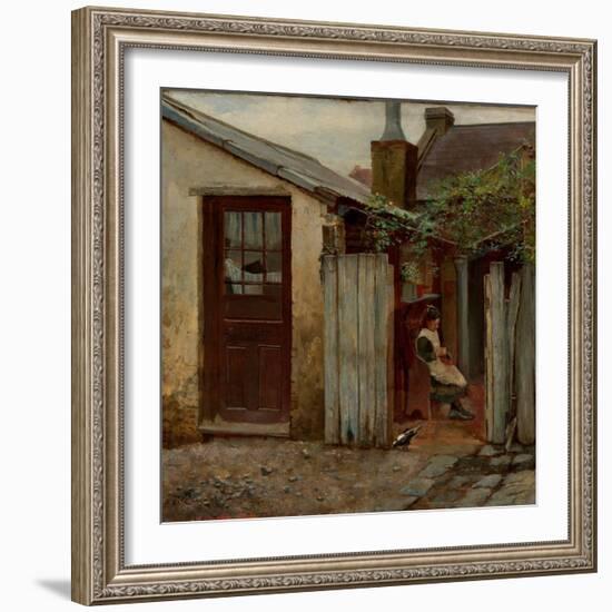 Girl With Bird At the King Street Bakery-Frederick McCubbin-Framed Giclee Print