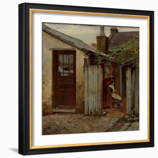 Girl With Bird At the King Street Bakery-Frederick McCubbin-Framed Giclee Print