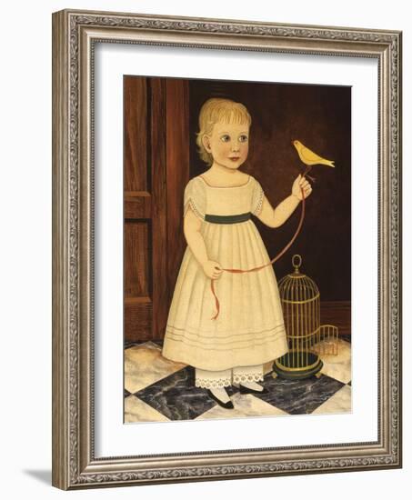 Girl with Bird-Diane Ulmer Pedersen-Framed Art Print