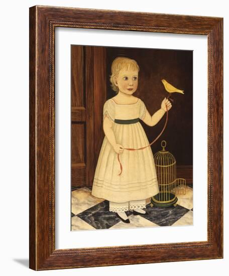 Girl with Bird-Diane Ulmer Pedersen-Framed Art Print