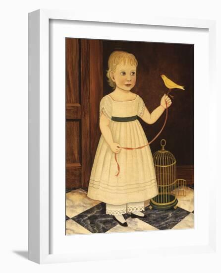 Girl with Bird-Diane Ulmer Pedersen-Framed Art Print