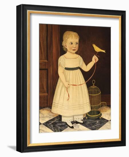 Girl with Bird-Diane Ulmer Pedersen-Framed Art Print