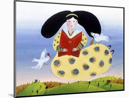 Girl with Birds - Illustration by Patrizia La Porta, 1999-Patrizia La Porta-Mounted Giclee Print