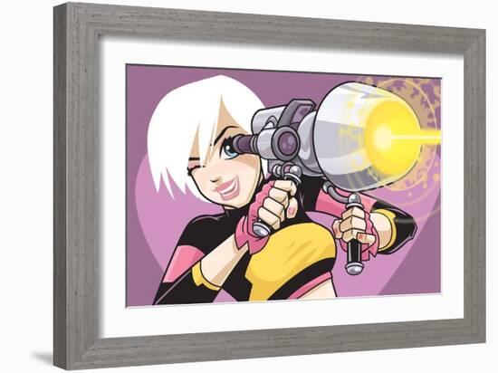 Girl with Blaster Gun-Harry Briggs-Framed Giclee Print