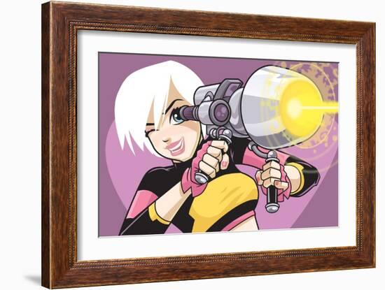 Girl with Blaster Gun-Harry Briggs-Framed Giclee Print