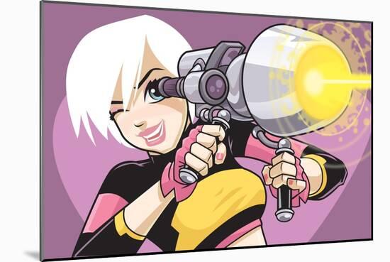 Girl with Blaster Gun-Harry Briggs-Mounted Giclee Print