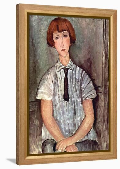 Girl with Blouse-Amedeo Modigliani-Framed Stretched Canvas