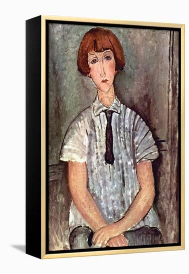 Girl with Blouse-Amedeo Modigliani-Framed Stretched Canvas