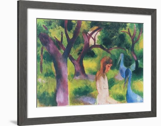 Girl with Blue Birds-Auguste Macke-Framed Collectable Print