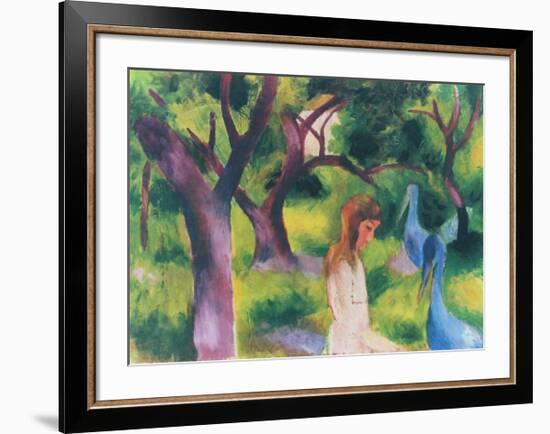 Girl with Blue Birds-Auguste Macke-Framed Collectable Print