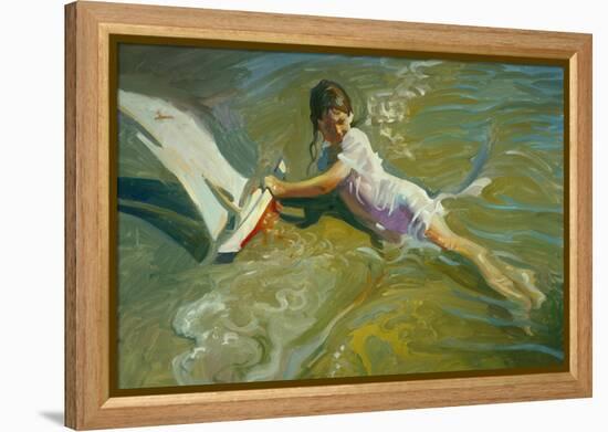 Girl with Boat-John Asaro-Framed Premier Image Canvas