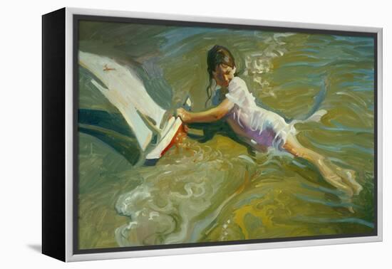 Girl with Boat-John Asaro-Framed Premier Image Canvas