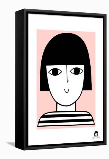 Girl with Bob Rose-Jane Foster-Framed Stretched Canvas