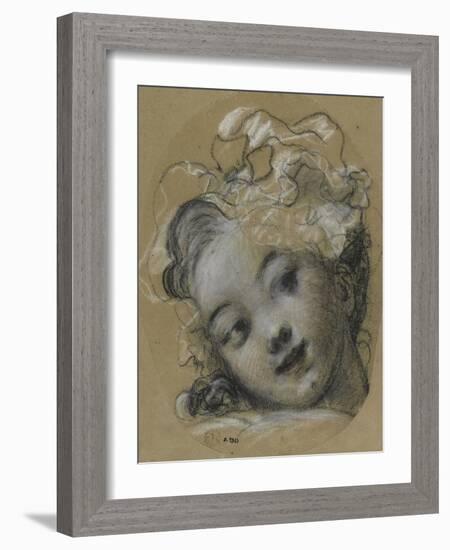 Girl with Bonnet-Jean-Honoré Fragonard-Framed Giclee Print