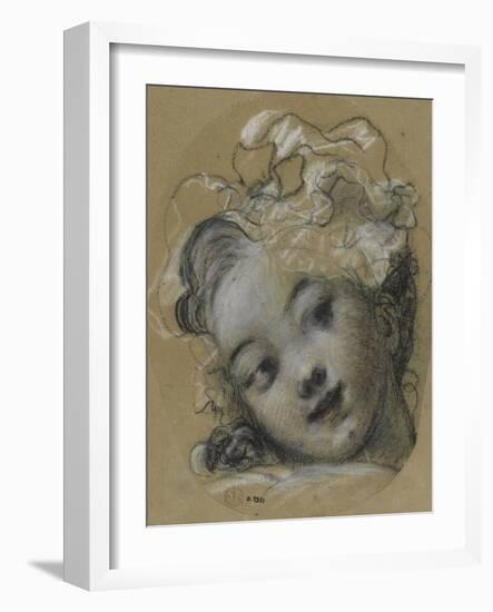 Girl with Bonnet-Jean-Honoré Fragonard-Framed Giclee Print