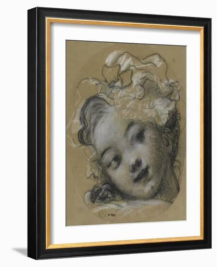 Girl with Bonnet-Jean-Honoré Fragonard-Framed Giclee Print