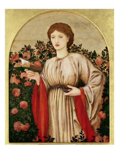 Girl With Book With Roses Behind Giclee Print By Edward Burne
