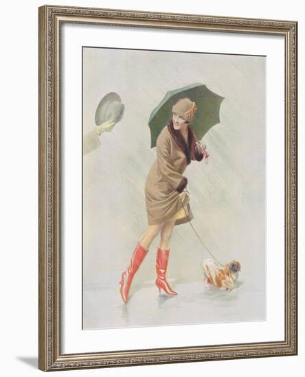 Girl with Boots and Dog-The Vintage Collection-Framed Giclee Print