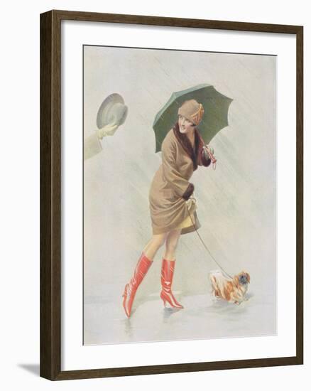 Girl with Boots and Dog-The Vintage Collection-Framed Giclee Print