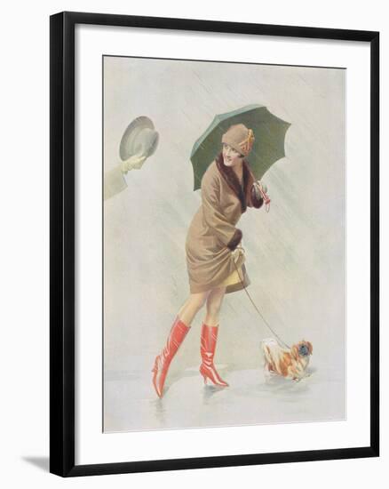 Girl with Boots and Dog-The Vintage Collection-Framed Giclee Print