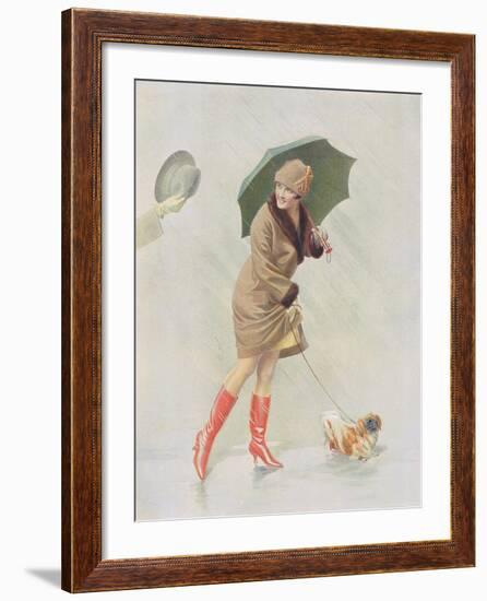 Girl with Boots and Dog-The Vintage Collection-Framed Giclee Print