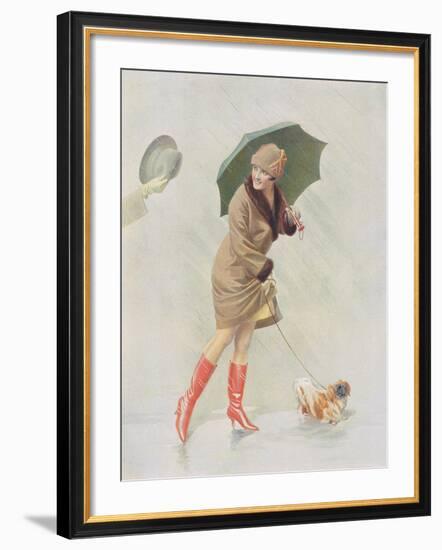 Girl with Boots and Dog-The Vintage Collection-Framed Giclee Print