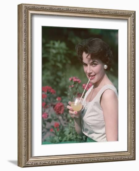 Girl with Britvic Glass-Charles Woof-Framed Photographic Print