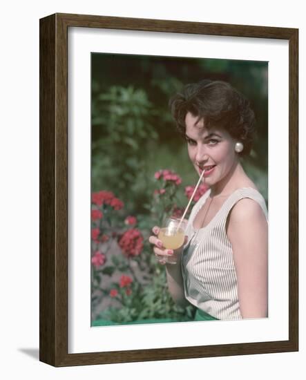 Girl with Britvic Glass-Charles Woof-Framed Photographic Print