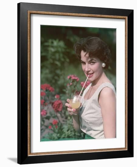 Girl with Britvic Glass-Charles Woof-Framed Photographic Print