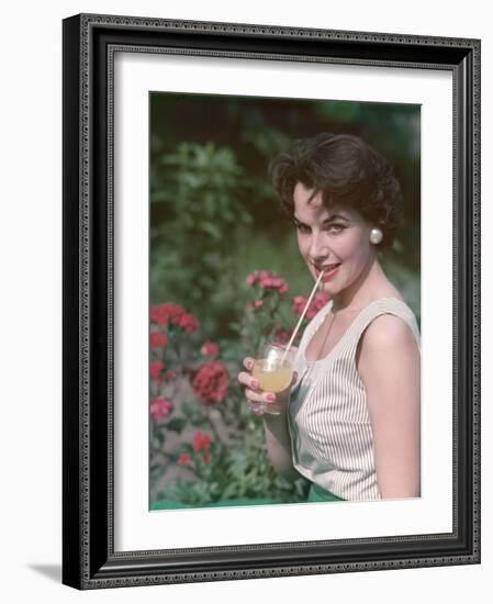 Girl with Britvic Glass-Charles Woof-Framed Photographic Print