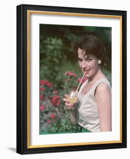 Girl with Britvic Glass-Charles Woof-Framed Photographic Print