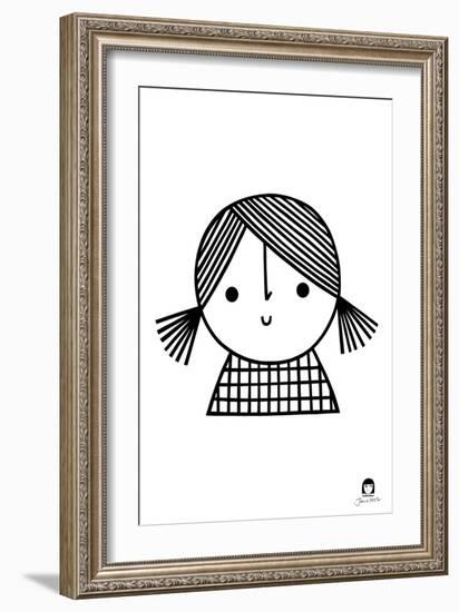 Girl with Bunches-Jane Foster-Framed Art Print
