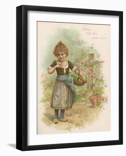 Girl with Butterfly 1896-Harriett M Bennett-Framed Art Print