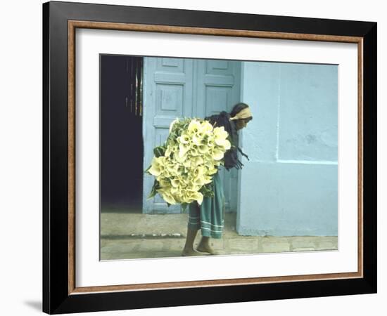 Girl with Calla Lilies-John Dominis-Framed Photographic Print