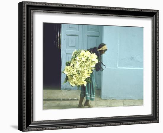 Girl with Calla Lilies-John Dominis-Framed Photographic Print