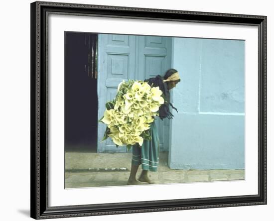 Girl with Calla Lilies-John Dominis-Framed Photographic Print