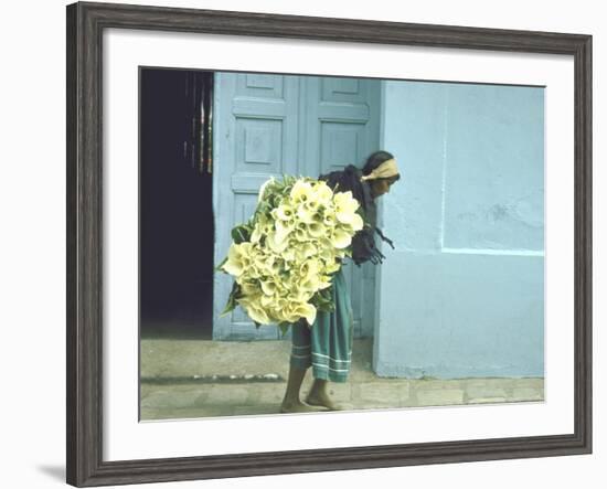 Girl with Calla Lilies-John Dominis-Framed Photographic Print