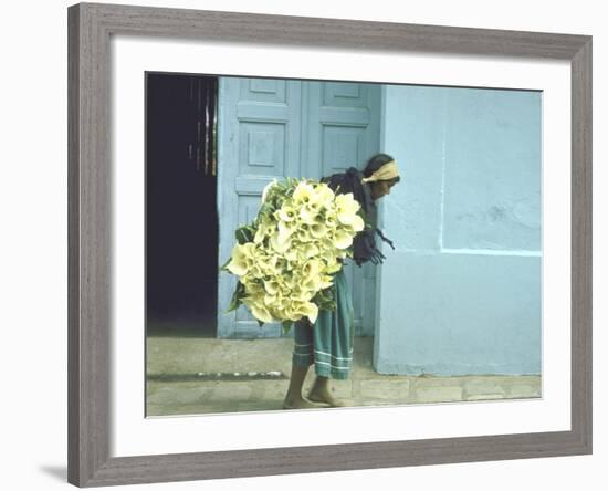 Girl with Calla Lilies-John Dominis-Framed Photographic Print