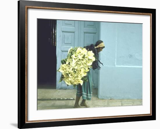 Girl with Calla Lilies-John Dominis-Framed Photographic Print