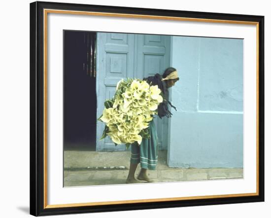 Girl with Calla Lilies-John Dominis-Framed Photographic Print