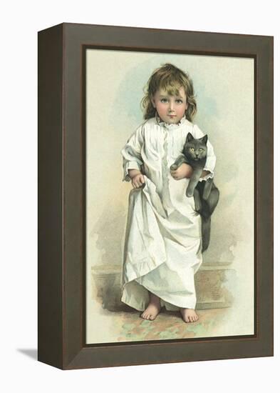 Girl with Cat, 1894-Maud Humphrey-Framed Premier Image Canvas