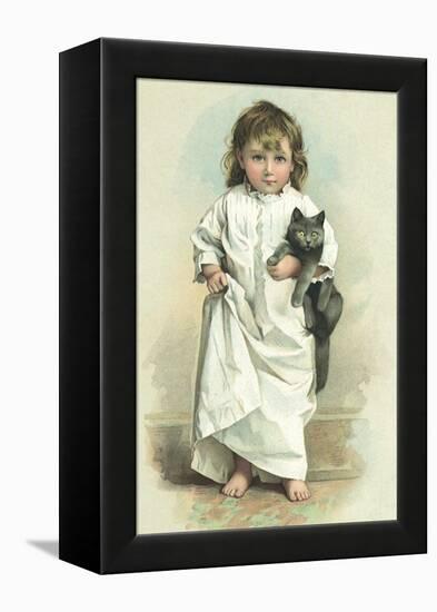 Girl with Cat, 1894-Maud Humphrey-Framed Premier Image Canvas