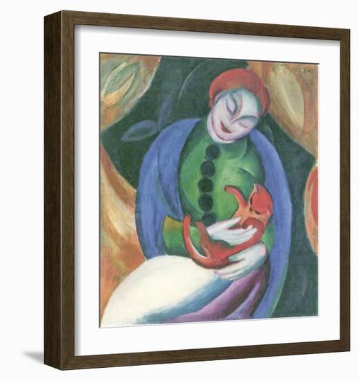 Girl with Cat II-Franz Marc-Framed Art Print