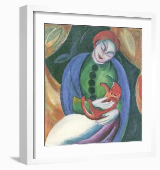 Girl with Cat II-Franz Marc-Framed Art Print