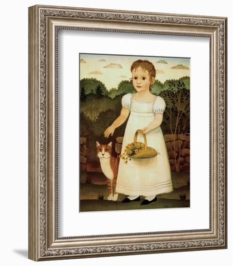 Girl with Cat-Diane Ulmer Pedersen-Framed Art Print