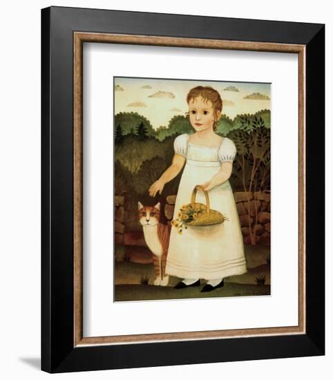 Girl with Cat-Diane Ulmer Pedersen-Framed Art Print