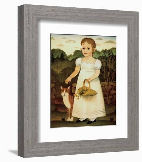 Girl with Cat-Diane Ulmer Pedersen-Framed Art Print