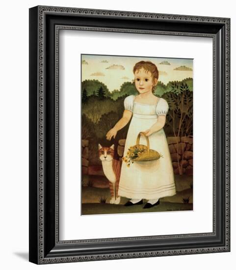 Girl with Cat-Diane Ulmer Pedersen-Framed Art Print